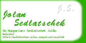 jolan sedlatschek business card