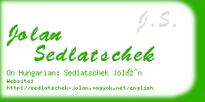 jolan sedlatschek business card